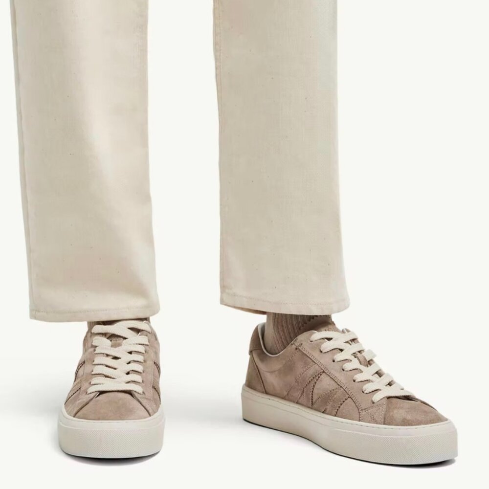 Moncler Monoco M Suede Sneakers in Beige - Picture 3 of 16